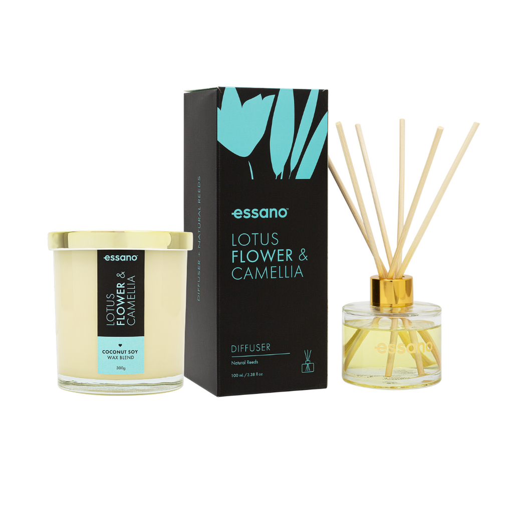 Lotus Flower & Camellia Candle & Diffuser Bundle